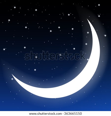 crescent moon and stars
