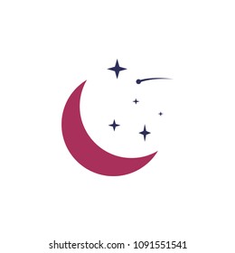 crescent moon and stars colored icon. Element of web icon for mobile concept and web apps. Colored isolated crescent moon and stars icon can be used for web and mobile on white background