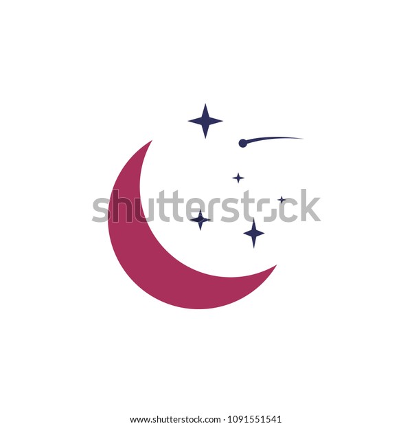 crescent moon\
and stars colored icon. Element of web icon for mobile concept and\
web apps. Colored isolated crescent moon and stars icon can be used\
for web and mobile on white\
background