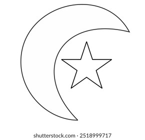 crescent moon and stars for coloring pages