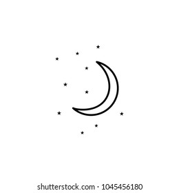 crescent moon and stars icon. Element of ghost elements illustration. Thin line  illustration for website design and development, app development. Premium icon on white background