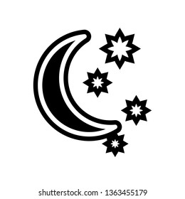 crescent moon and stars icon. Element of Science for mobile concept and web apps icon. Glyph, flat icon for website design and development, app development