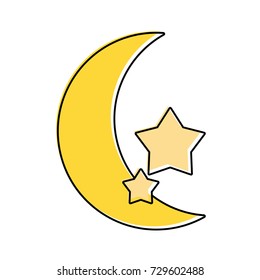 crescent moon and stars icon image 