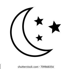 Crescent Moon Stars Night Evening Nighttime Stock Vector (Royalty Free ...