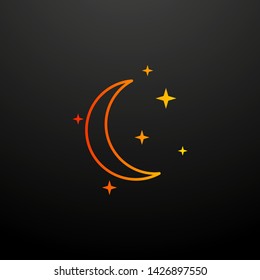 crescent moon and stars nolan icon. Elements of camping set. Simple icon for websites, web design, mobile app, info graphics