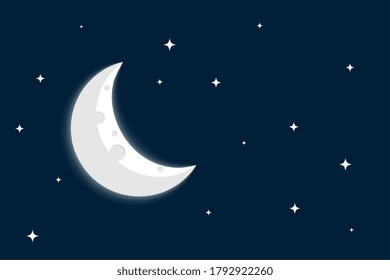 Crescent Moon Stars On Clear Sky Stock Vector (Royalty Free) 1792922260 ...