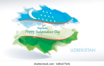 The crescent moon and the stars on the flag of Uzbekistan