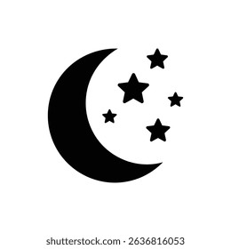 Crescent Moon and Stars Representing Sleep Quality and Restful Nights