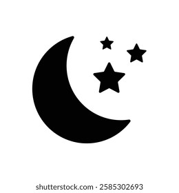 crescent moon and stars vector