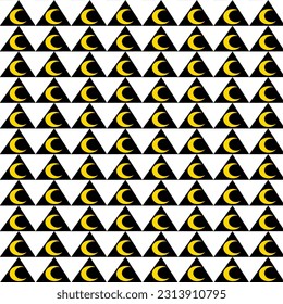 crescent moon stored in a black triangle