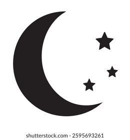 Crescent Moon With Three Stars icon