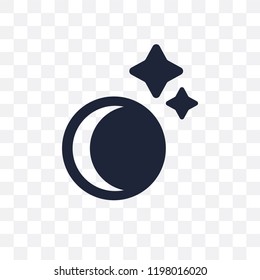 Crescent moon transparent icon. Crescent moon symbol design from Astronomy collection.