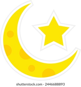 Crescent Moon vector icon. Can be used for printing, mobile and web applications.