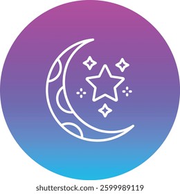 Crescent Moon vector icon. Can be used for printing, mobile and web applications.