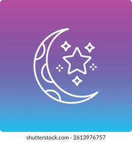 Crescent Moon vector icon. Can be used for printing, mobile and web applications.