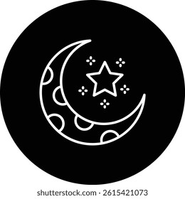 Crescent Moon vector icon. Can be used for printing, mobile and web applications.