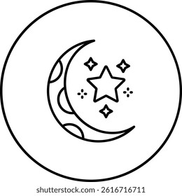 Crescent Moon vector icon. Can be used for printing, mobile and web applications.