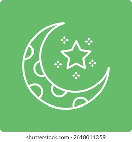 Icono de Vector de Luna creciente. Se puede utilizar para aplicaciones de impresión, móviles y de Web.