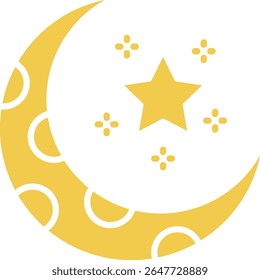 Crescent Moon vector icon. Can be used for printing, mobile and web applications.