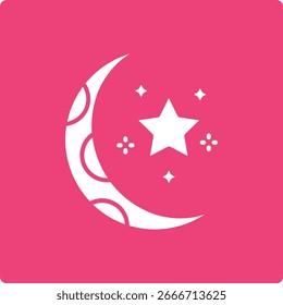 Icono de Vector de Luna creciente. Se puede utilizar para aplicaciones de impresión, móviles y de Web.