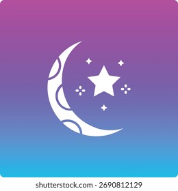 Icono de Vector de Luna creciente. Se puede utilizar para aplicaciones de impresión, móviles y de Web.