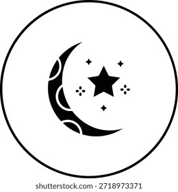 Ícone de vetor Lua Crescente. Pode ser usado para impressão, aplicativos móveis e da Web.