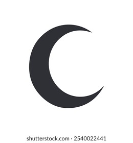Crescent moon vector icon design.