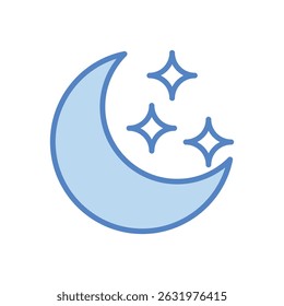 Crescent Moon vector icon stock illustration