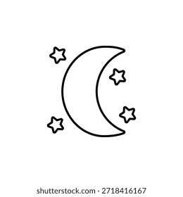 Crescent moon vector icon. Weather icon line style. perfect use for logo, presentation, website, and more. modern icon design outline style