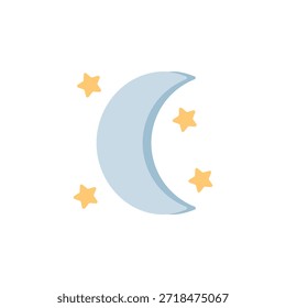 Ícone do vetor da lua crescente. Estilo plano do ícone do tempo. uso perfeito para logotipo, apresentação, site e muito mais.