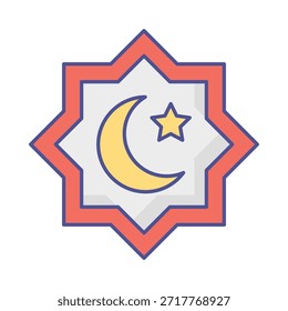 Icono del Vector de la media luna y de la luna que puede modificar o editar fácilmente
