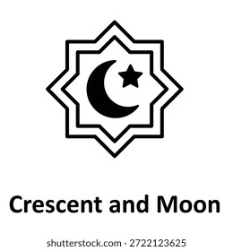 Ícone de vetor de lua e crescente que pode facilmente modificar ou editar
