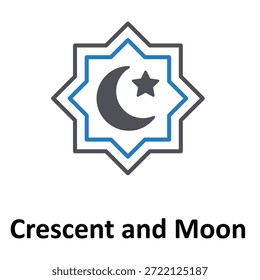 Ícone de vetor de lua e crescente que pode facilmente modificar ou editar
