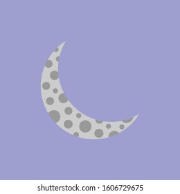 Crescent moon vector illustration. Logo illustration on blue background