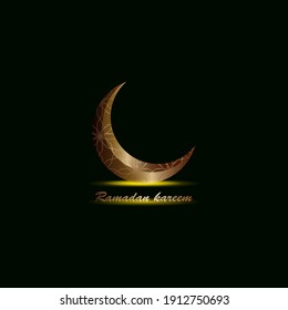 ilustración vectorial de luna creciente para la tarjeta de celebración de Ramadán. Tarjetas de felicitación de Ramadán