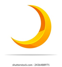 Ilustración aislada de vector de luna creciente