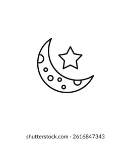 Crescent Moon vector line icon icons design