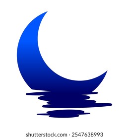 Crescent Moon Vector Logo Design Template