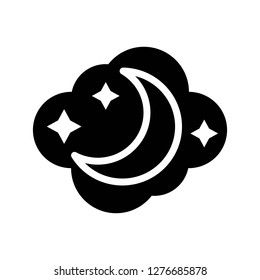 Crescent moon vector, Magic related solid design editable stroke icon