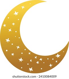 Vector de luna creciente, forma luna, fase lunar, icono lunar, gráficos vectoriales astronómicos, fases lunares clipart