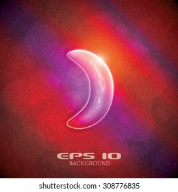 Crescent moon.Brochure star and space vector