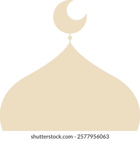 Crescent Moons on Top of Cream Mosque Domes