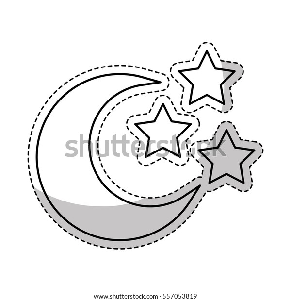 crescent moonwith stars icon image vector illustration\
design 