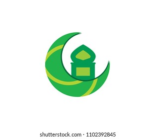 Crescent mosque moon icon islamic symbol arabic
