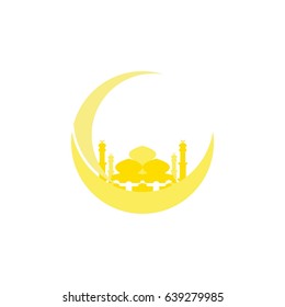 crescent and mosque ramadan logo
