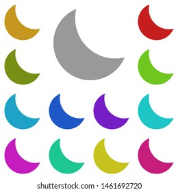 crescent multi color icon. Simple glyph, flat vector of web icons for UI and UX, website or mobile application