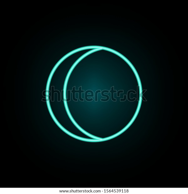 Crescent neon icon.\
Simple thin line, outline vector of web icons for ui and ux,\
website or mobile\
application