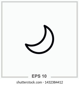 Crescent outline isolated vector illustration