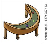 Crescent pool table. Clip art, Illustration, Vector Pool Table variation.