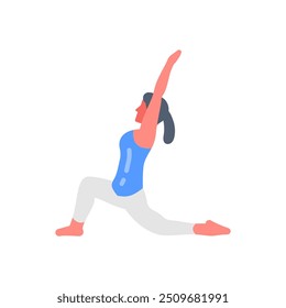 Crescent Pose Flat Icons, Vector illustration